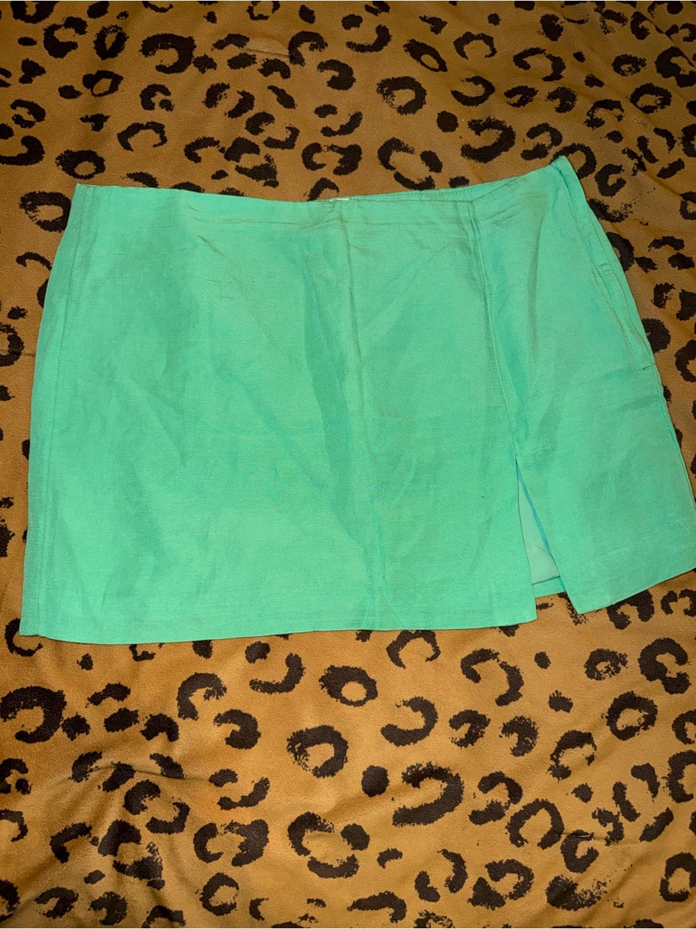 Lime Green Linen Skirt
